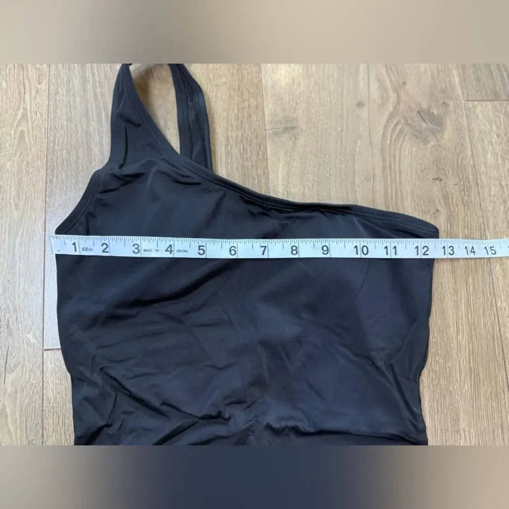 NWT Andie Swim The Nantucket One Shoulder One Piece Black Swimsuit Sz Sm Tall